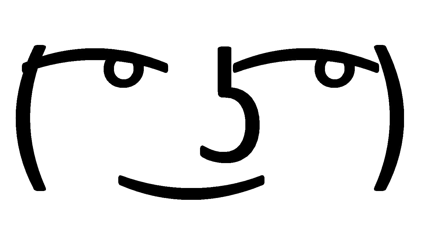 Meme Face Lenny Transparent PNG Image