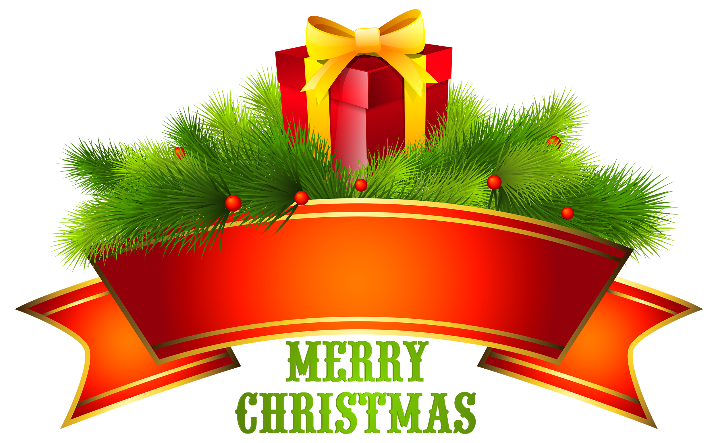 Merry Christmas Text Transparent PNG Image