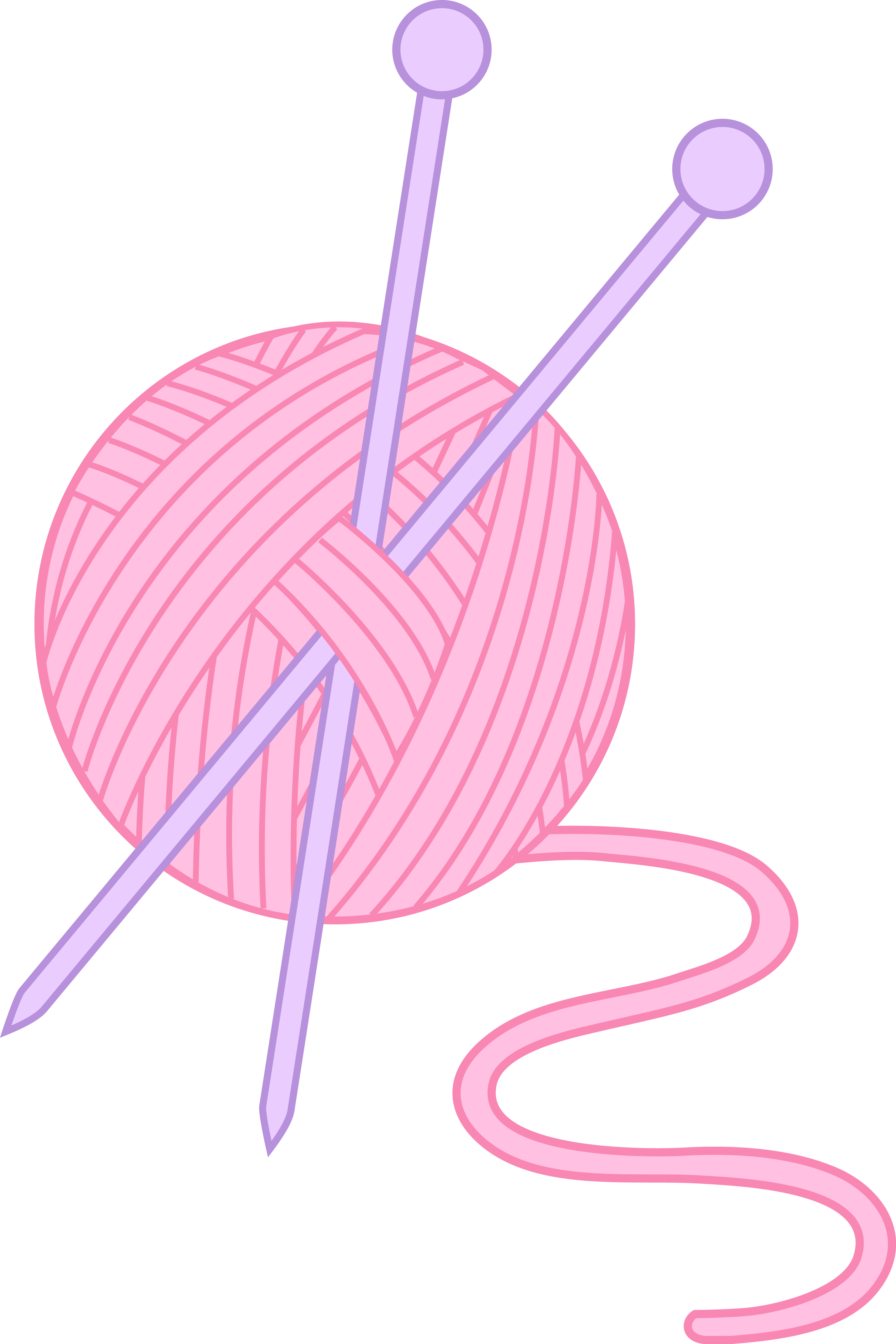 Pink Line Needle Knitting Yarn Transparent PNG Image