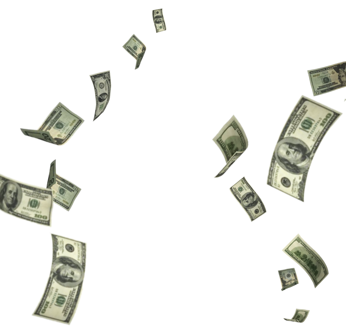 Falling Banknote Transparent PNG Image