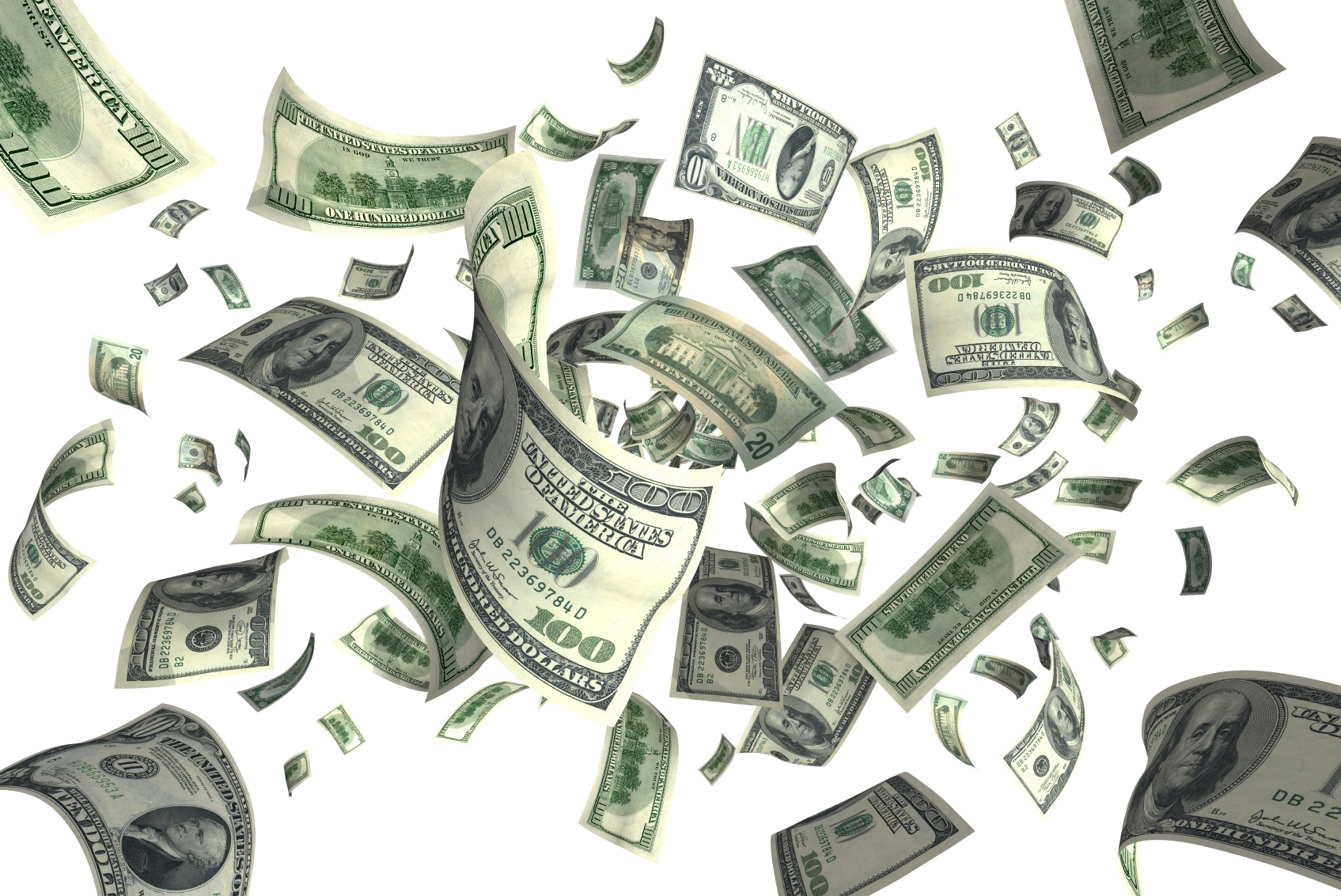 Money Falling Notes Transparent PNG Image