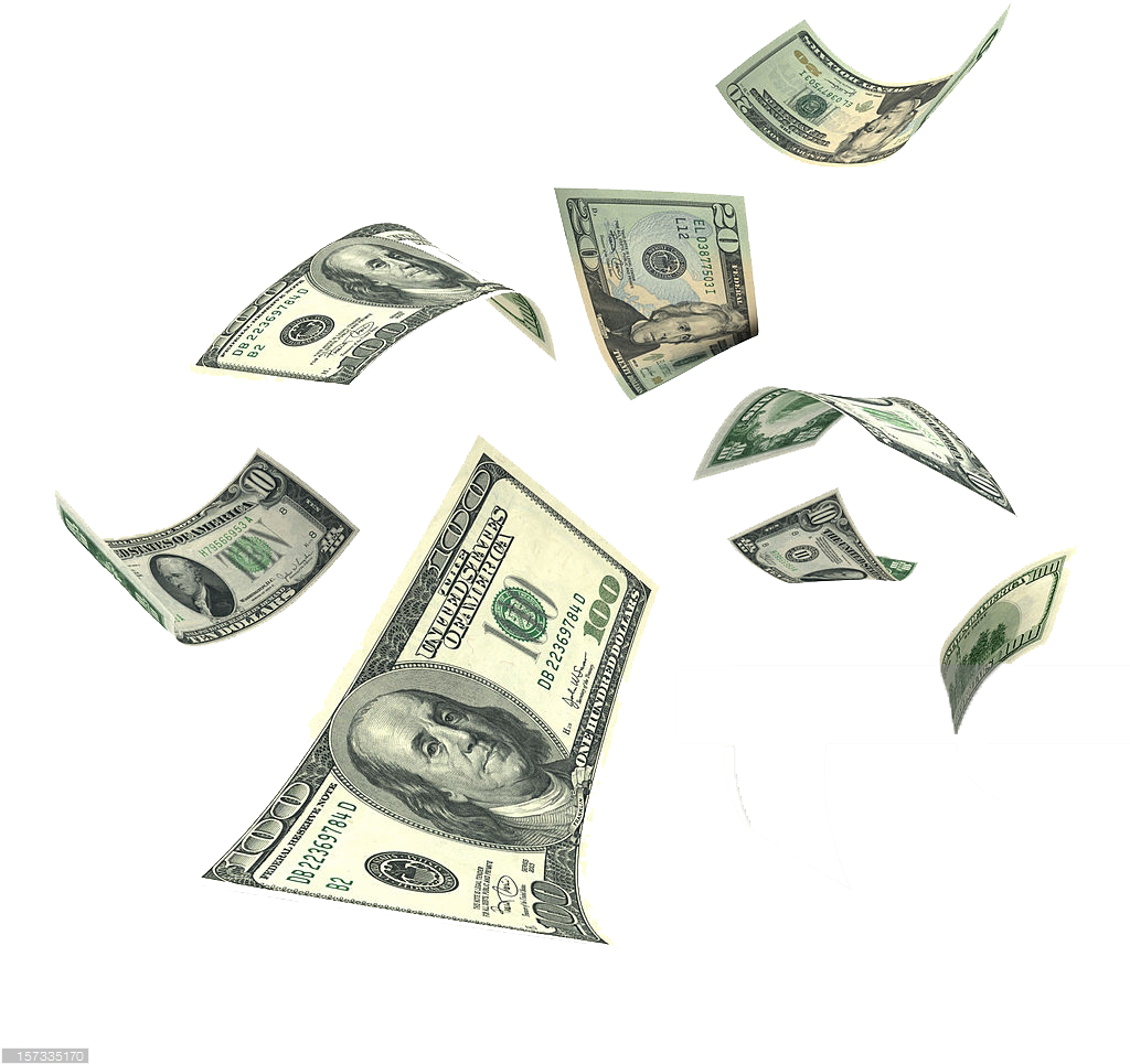 Money Falling Transparent PNG Image