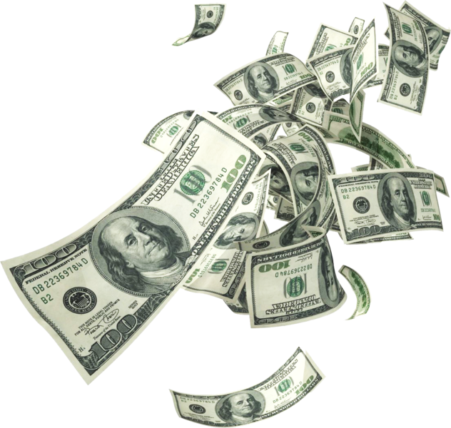 Money Falling Transparent PNG Image