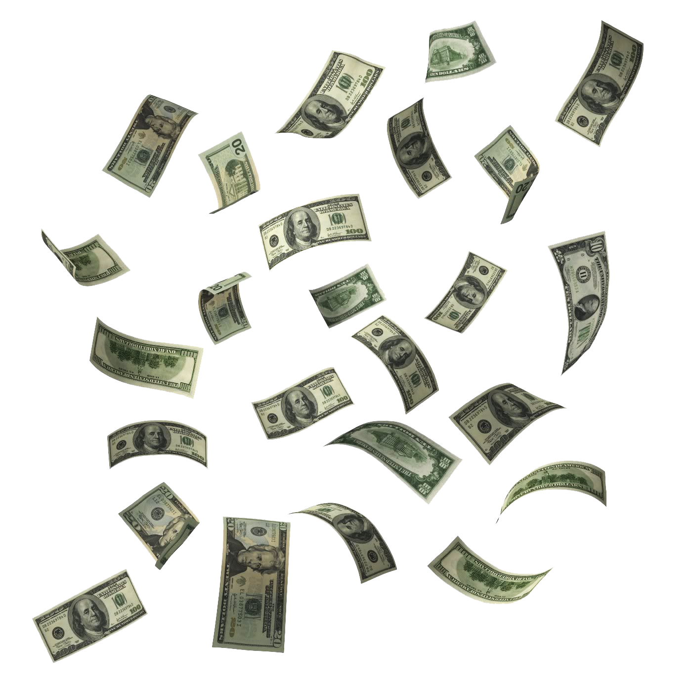 Money Falling Transparent PNG Image