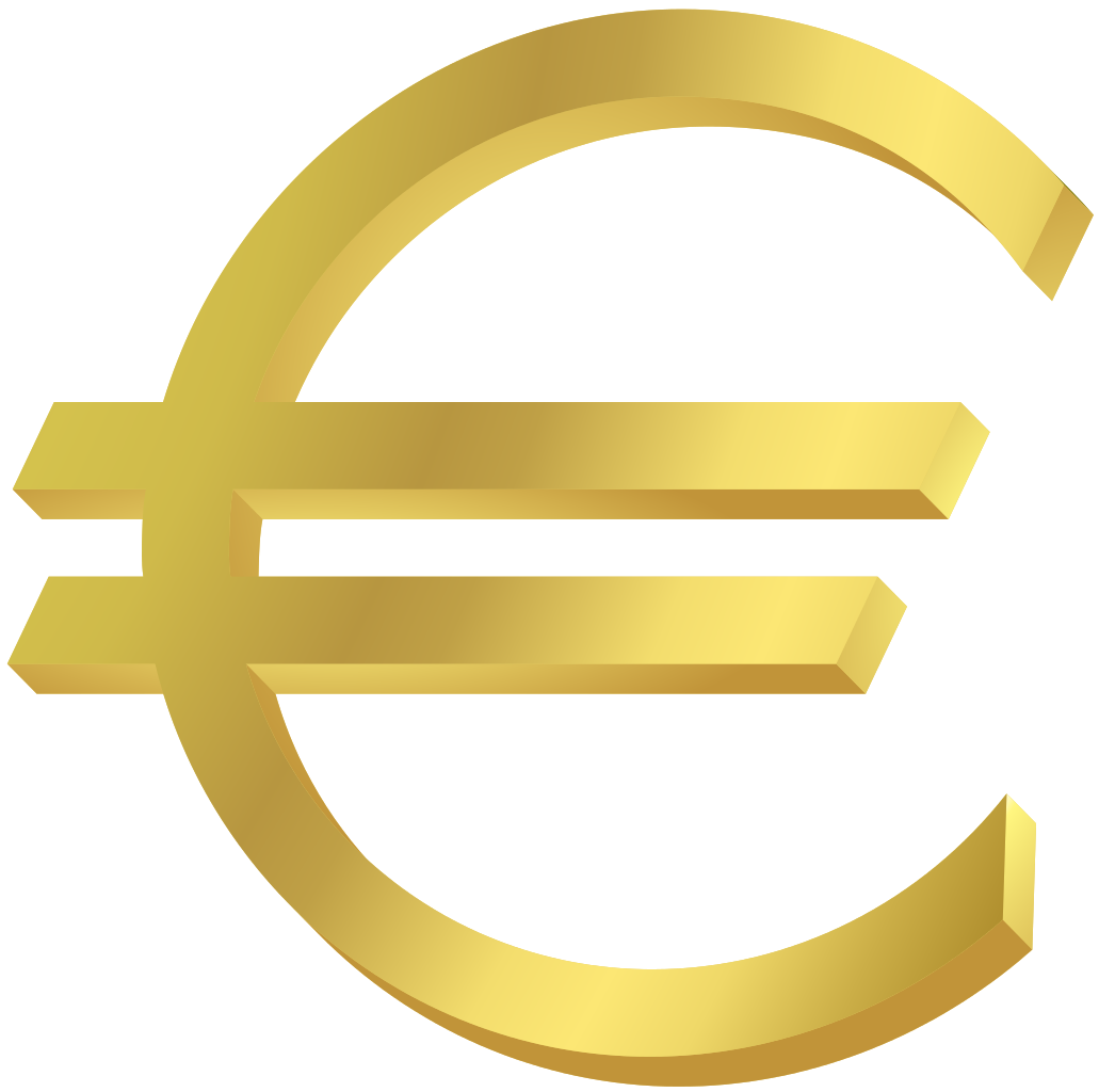 Symbol Gold Euro Transparent PNG Image