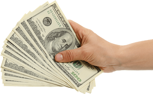 Dollars Holding Female Hand Transparent PNG Image