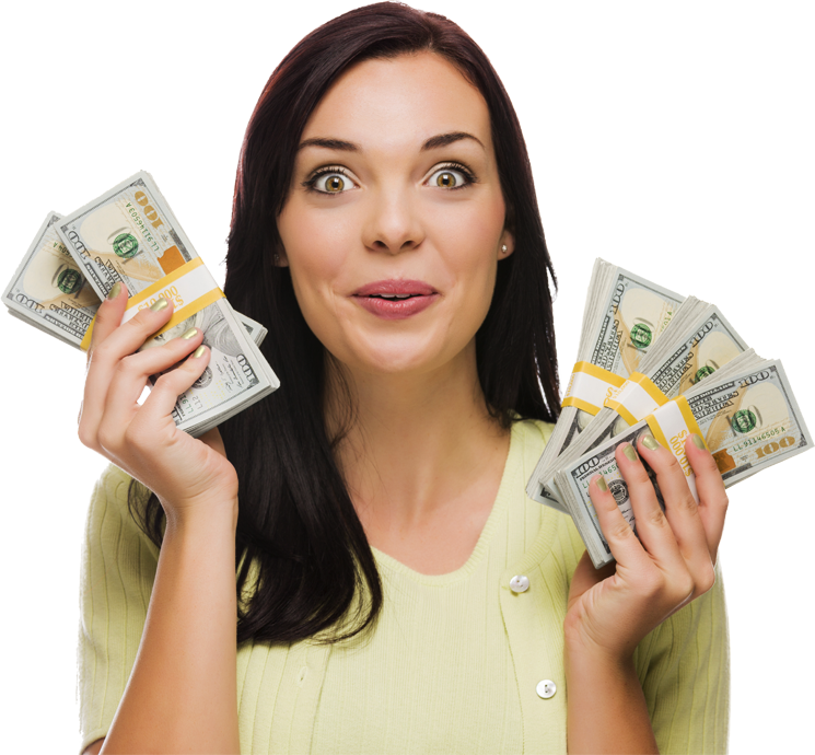 Dollars Holding Female Hand Transparent PNG Image