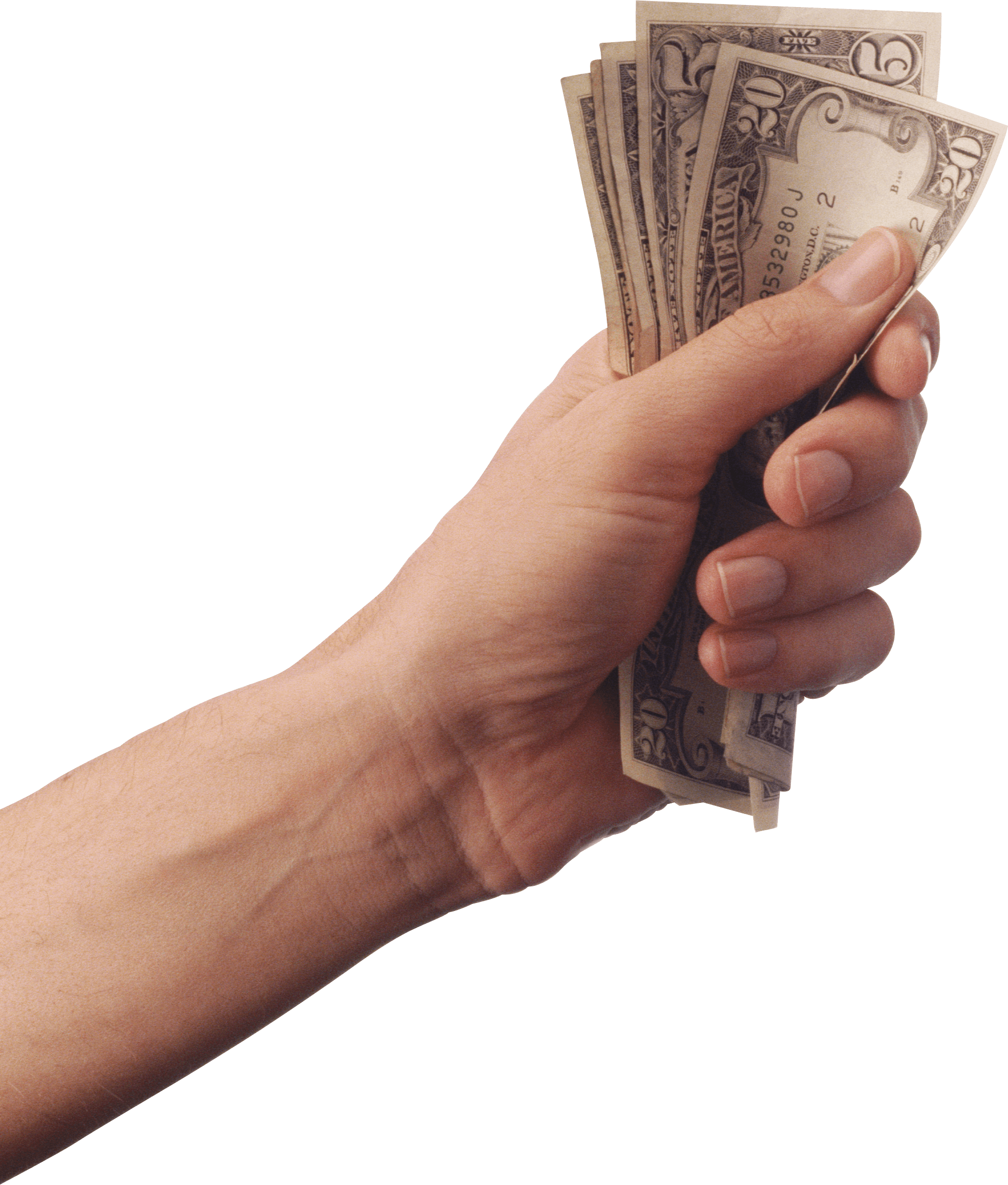 Dollars Holding Female Hand Transparent PNG Image