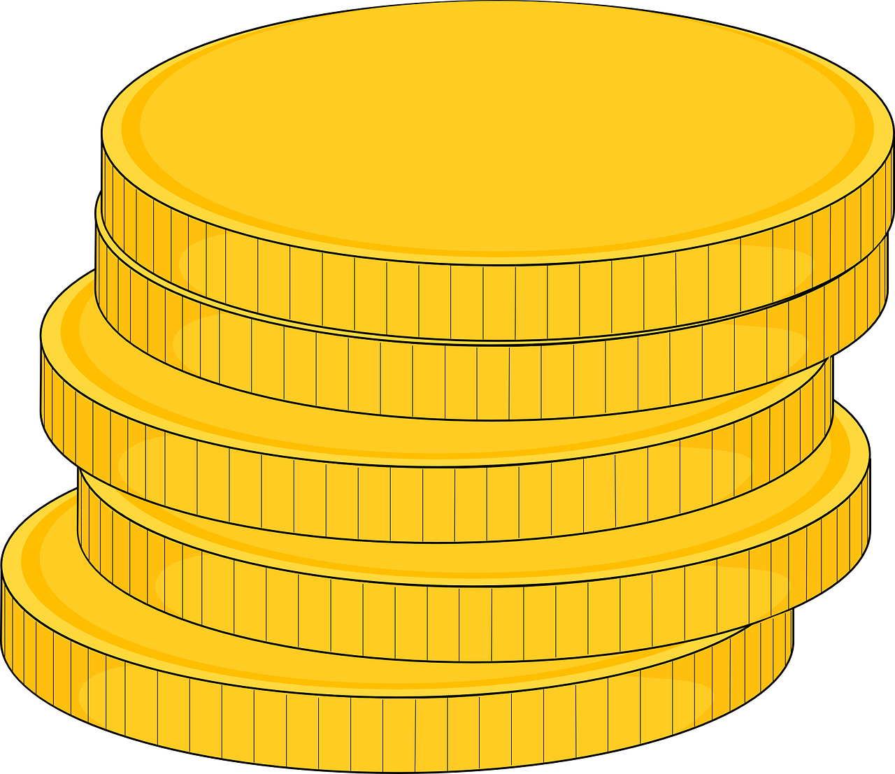 Golden Coins Stack Transparent PNG Image