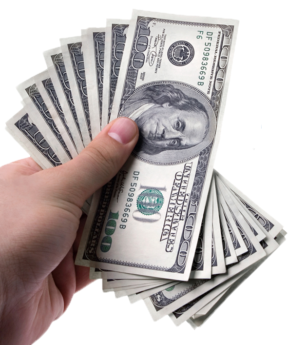 Dollars Holding Hand Transparent PNG Image