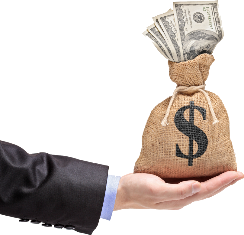 Dollars Holding Hand Transparent PNG Image