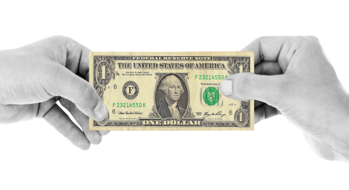 Dollars Holding Hand Transparent PNG Image