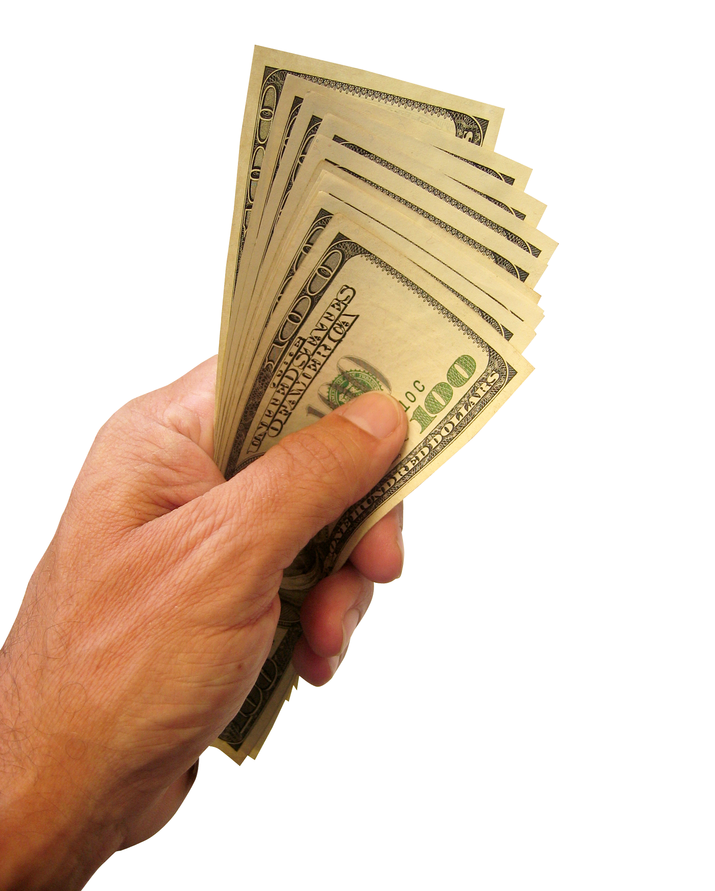 Dollars Male Holding Hand Transparent PNG Image