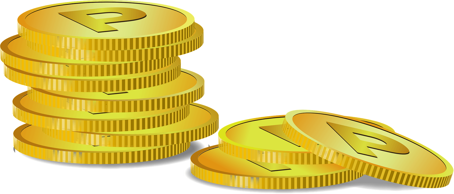 Money Coins Stack Golden Transparent PNG Image