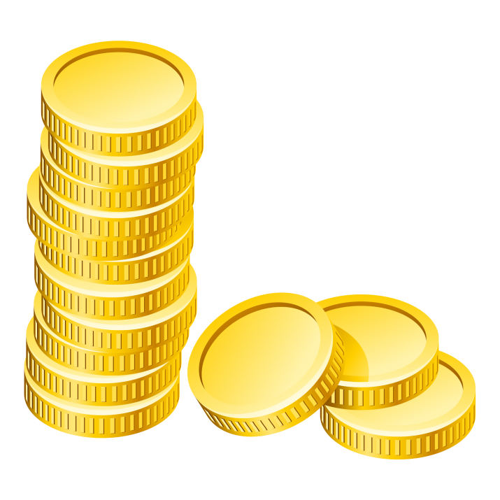 Golden Tower Coins Stack Transparent PNG Image