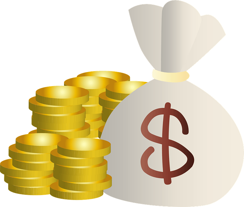 Golden Coins Stack Currency Transparent PNG Image