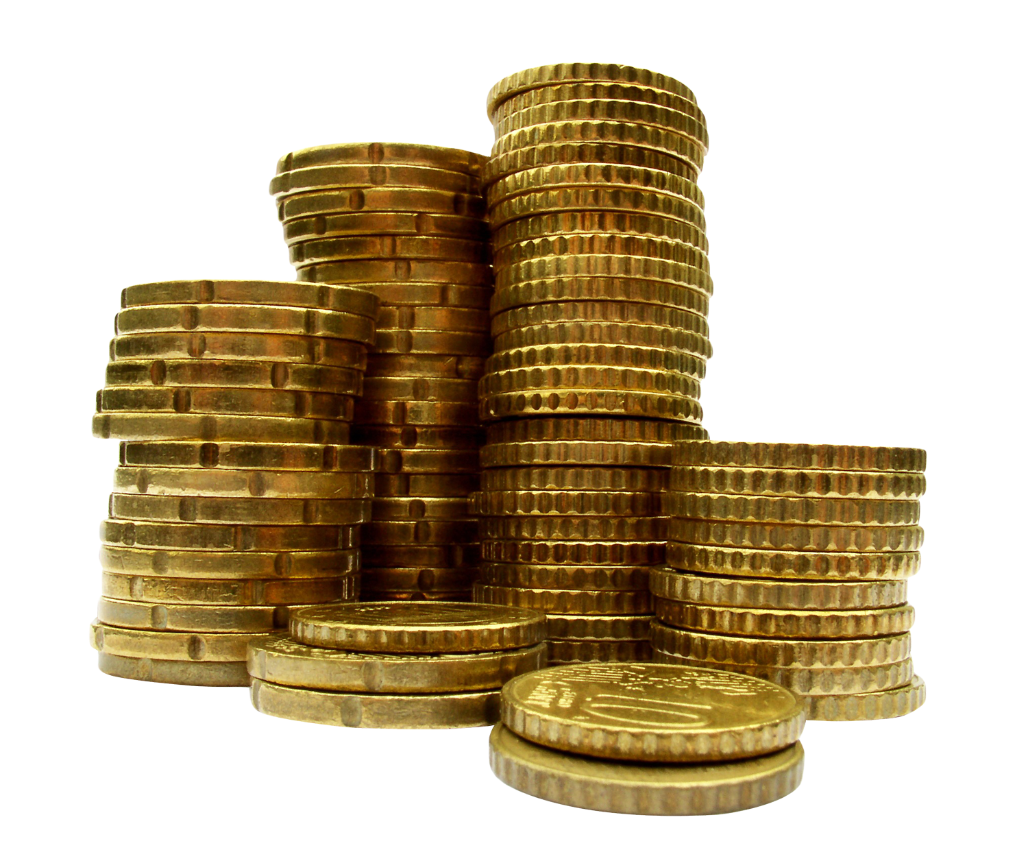 Golden Coins Stack Currency Transparent PNG Image