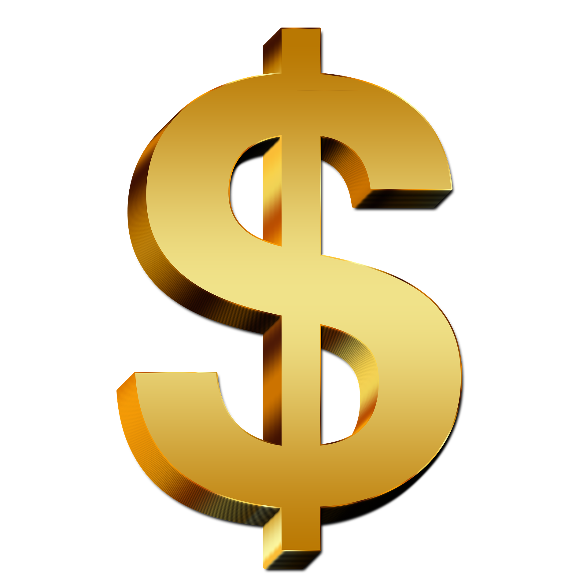 Gold Dollar Transparent PNG Image