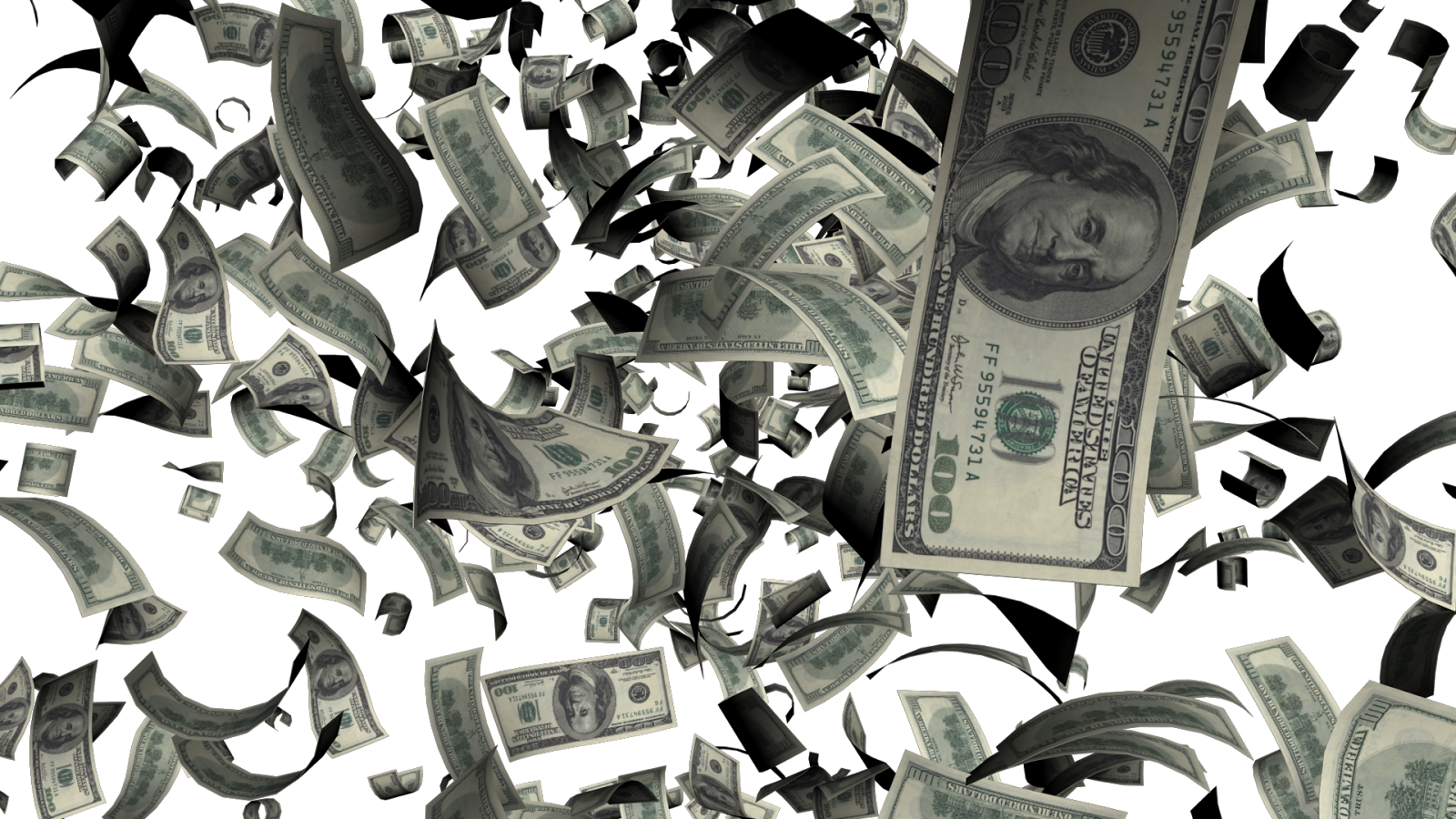 Flying Dollars Background Transparent PNG Image