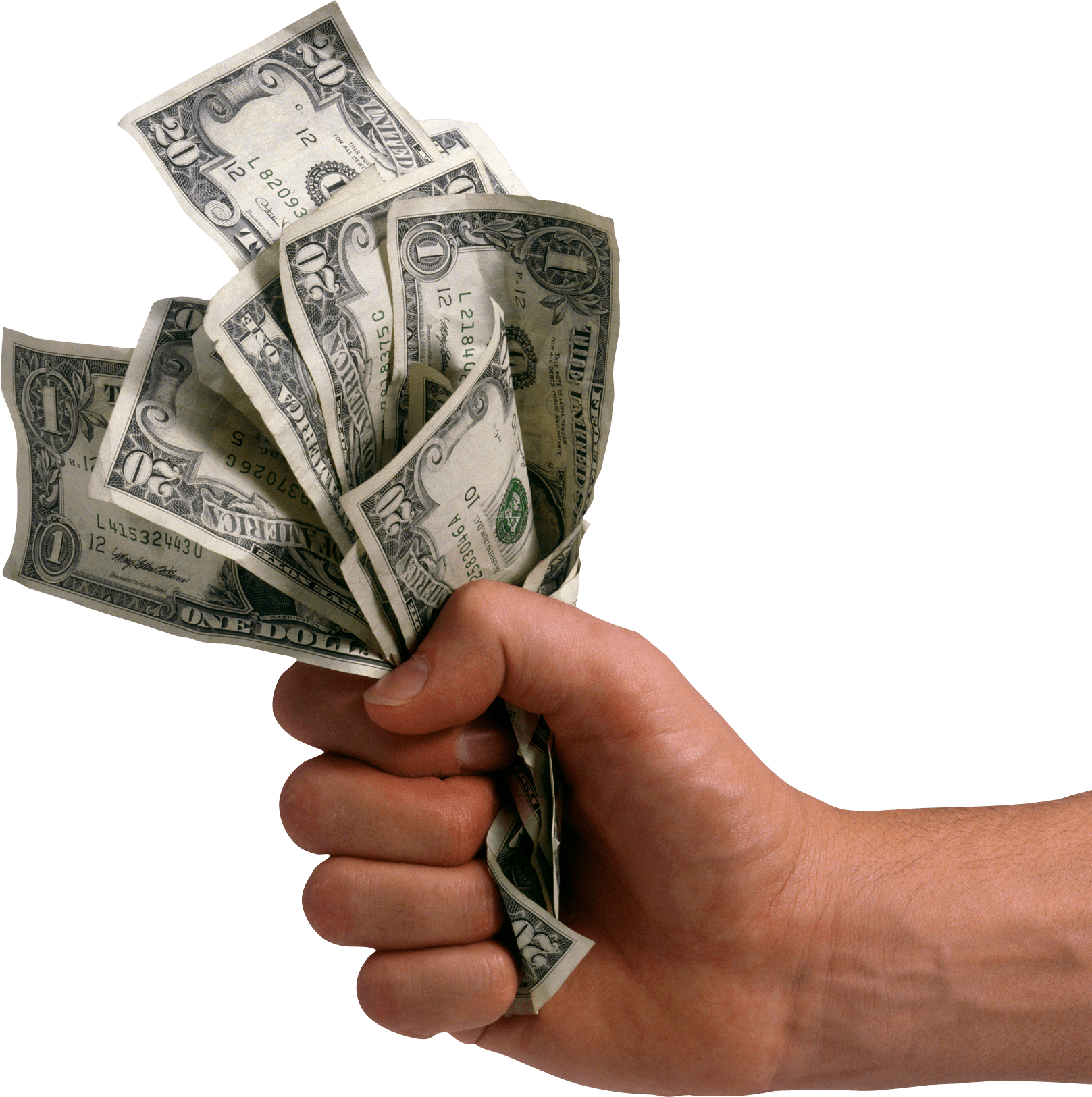 Money Dollars In Hand Transparent PNG Image