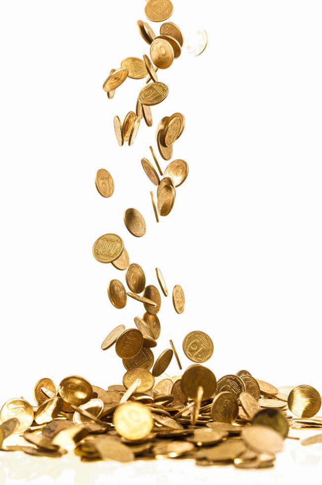 Falling Coins Transparent PNG Image