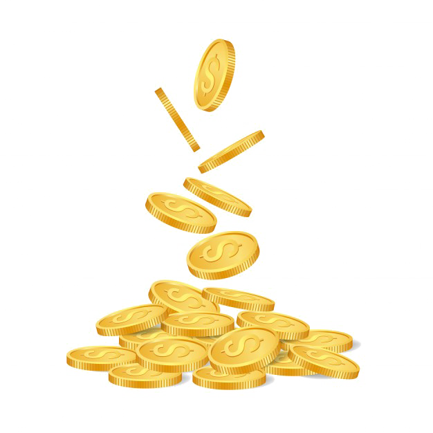 Falling Coins Transparent PNG Image