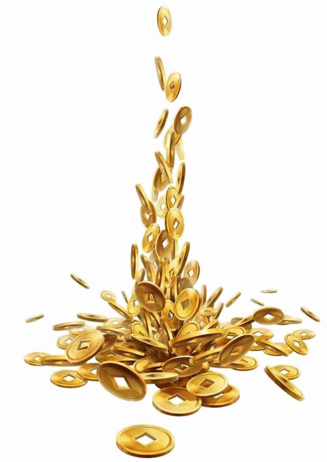 Falling Coins Transparent PNG Image