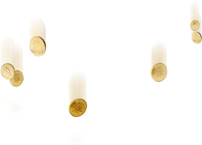 Falling Coins Transparent PNG Image