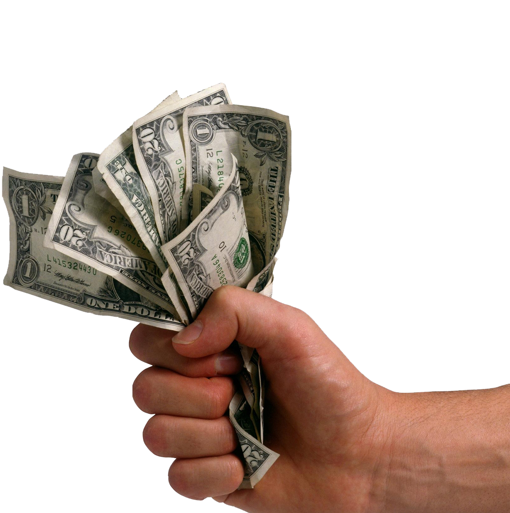 Money Dollars Coin Holding Hand Transparent PNG Image