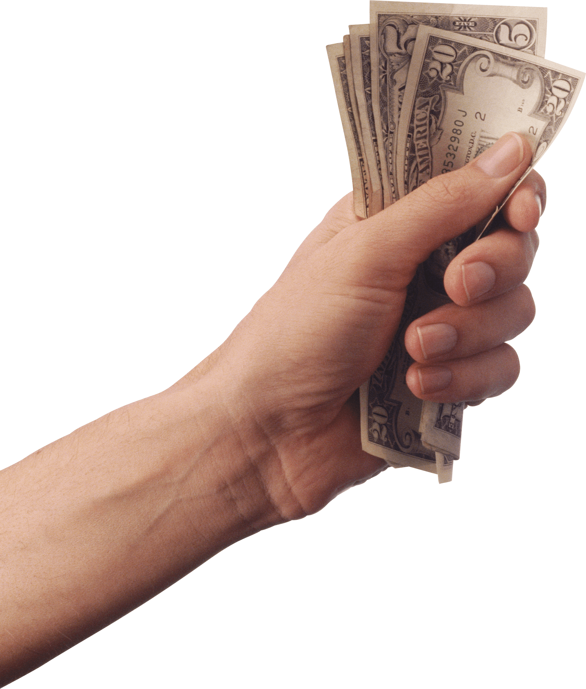 Money Dollars In Hand Transparent PNG Image