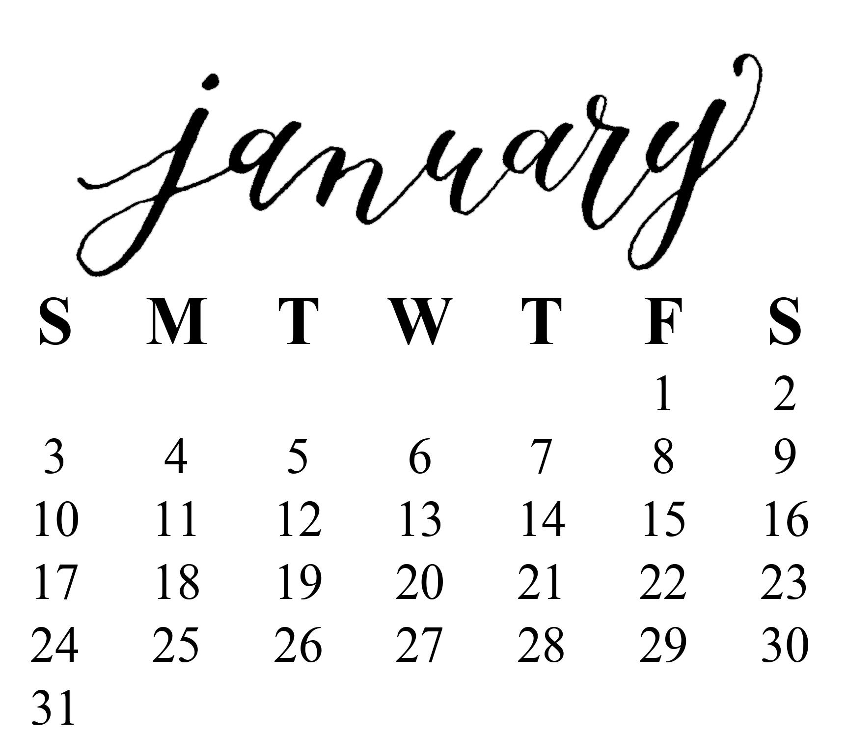 January Transparent PNG Image