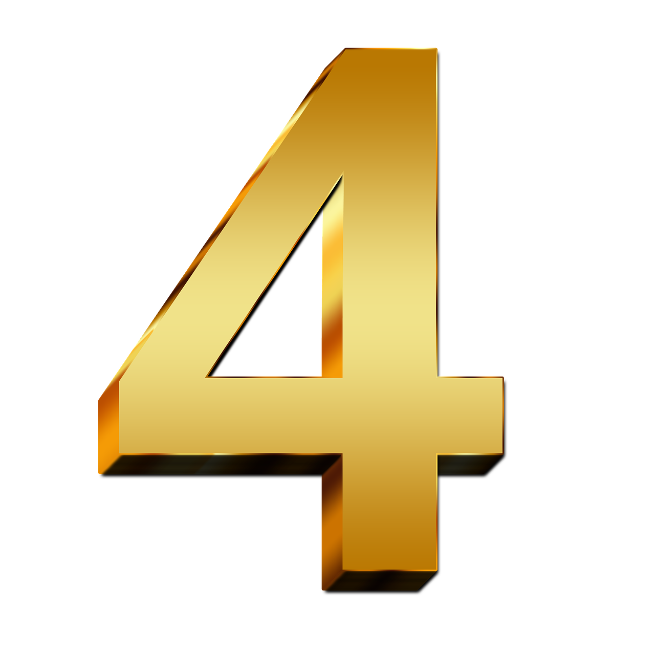 4 Number Transparent PNG Image