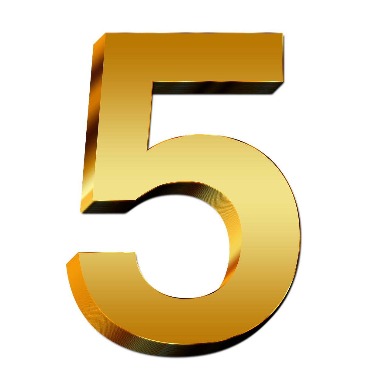 5 Number Transparent PNG Image