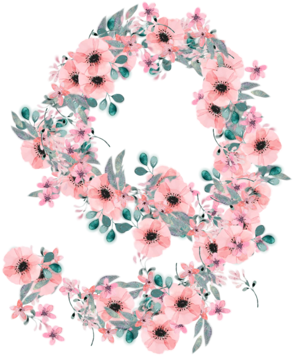 Floral Number Transparent PNG Image