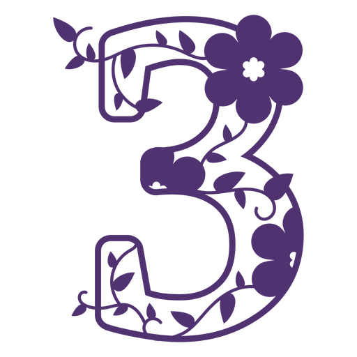 Floral Number Transparent PNG Image