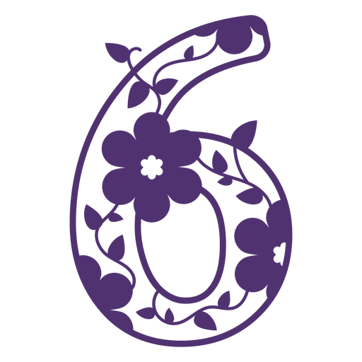 Floral Number Transparent PNG Image