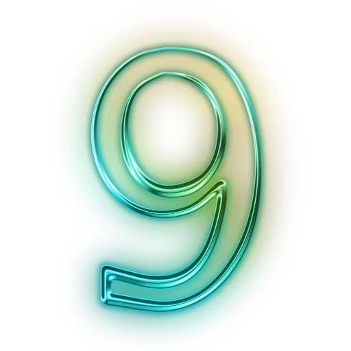 Neon Number Transparent PNG Image
