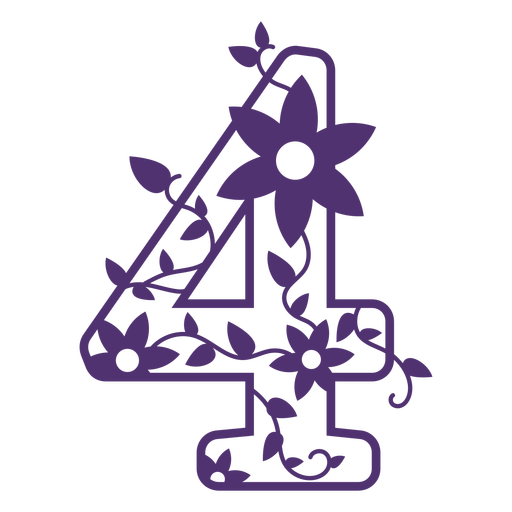 Floral Number Transparent PNG Image