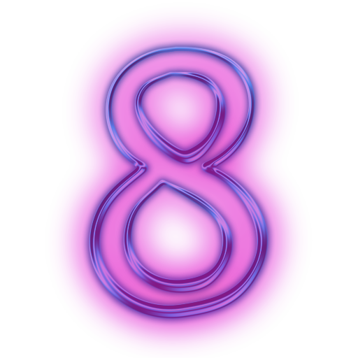 Neon Number File Transparent PNG Image