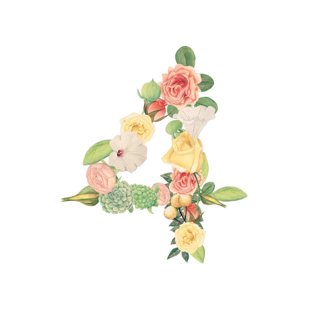 Floral Number Transparent PNG Image