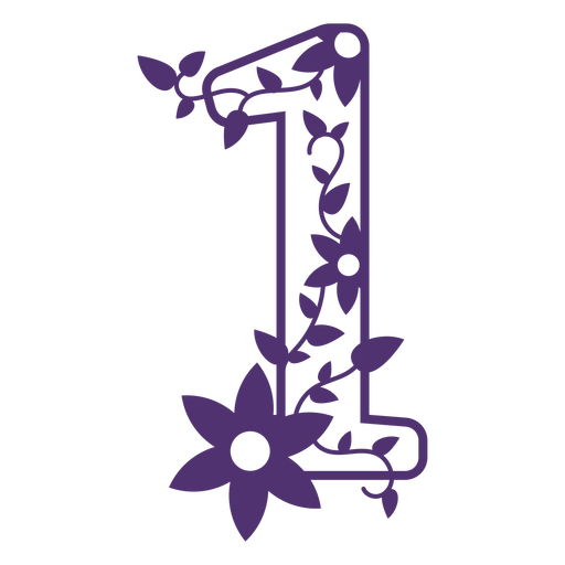 Floral Number Transparent PNG Image