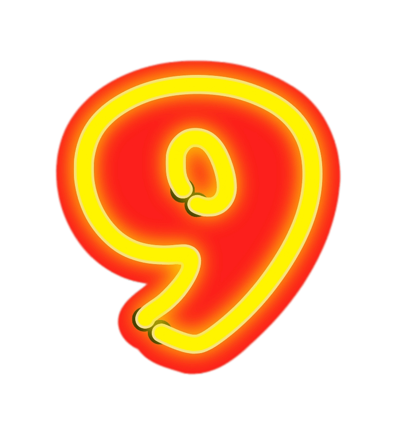 Neon Number Transparent PNG Image
