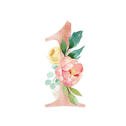 Floral Number Transparent PNG Image