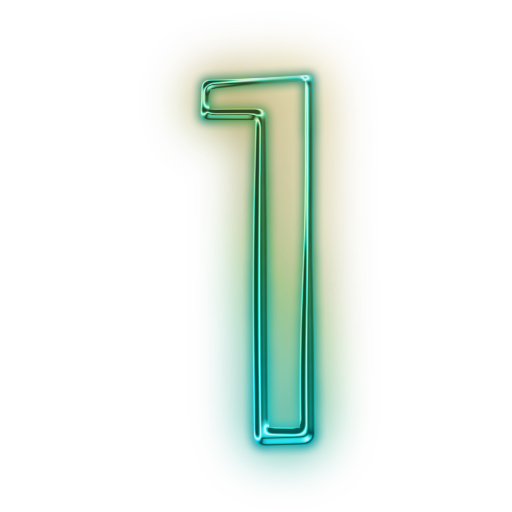 Neon Number Transparent PNG Image