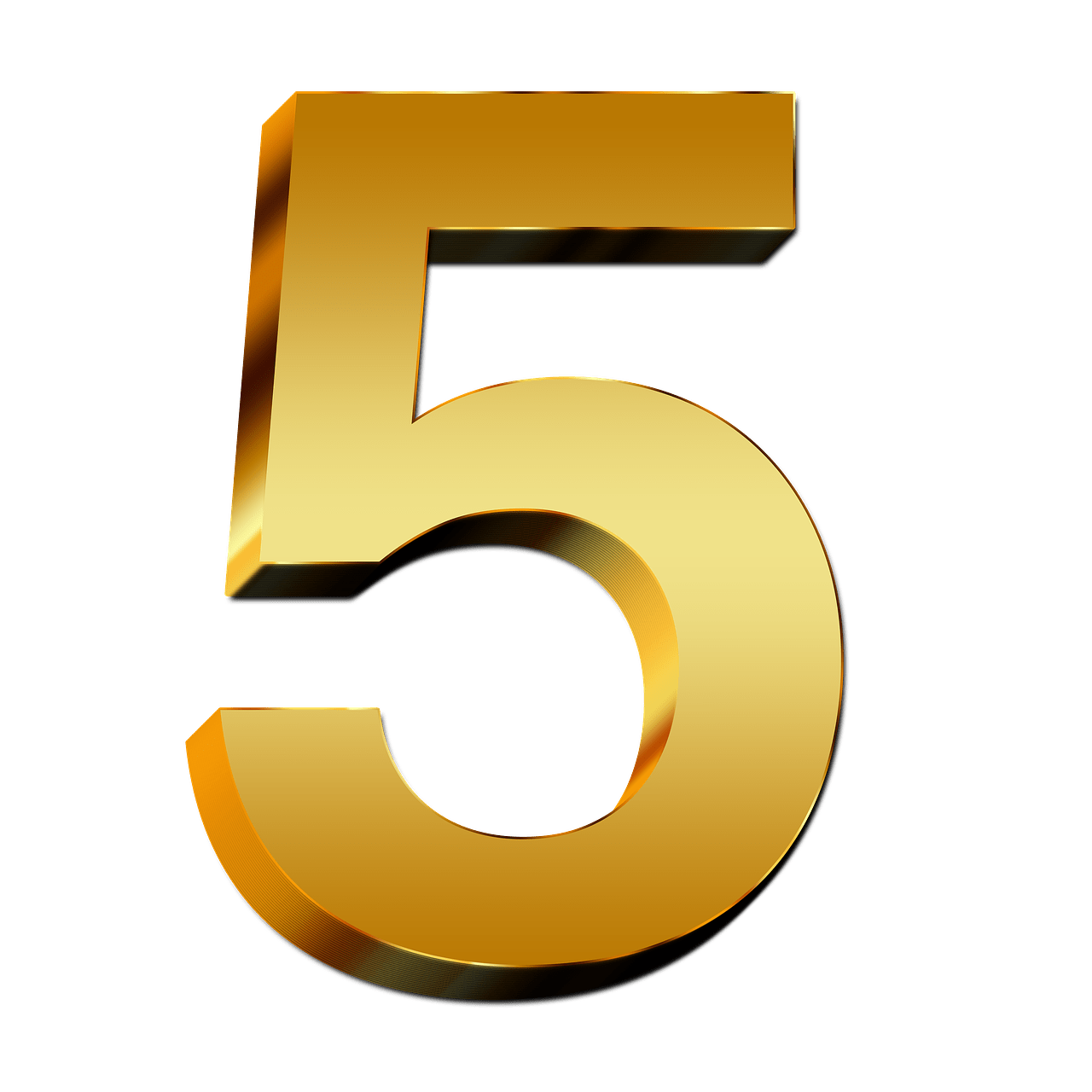 Number Gold Transparent PNG Image