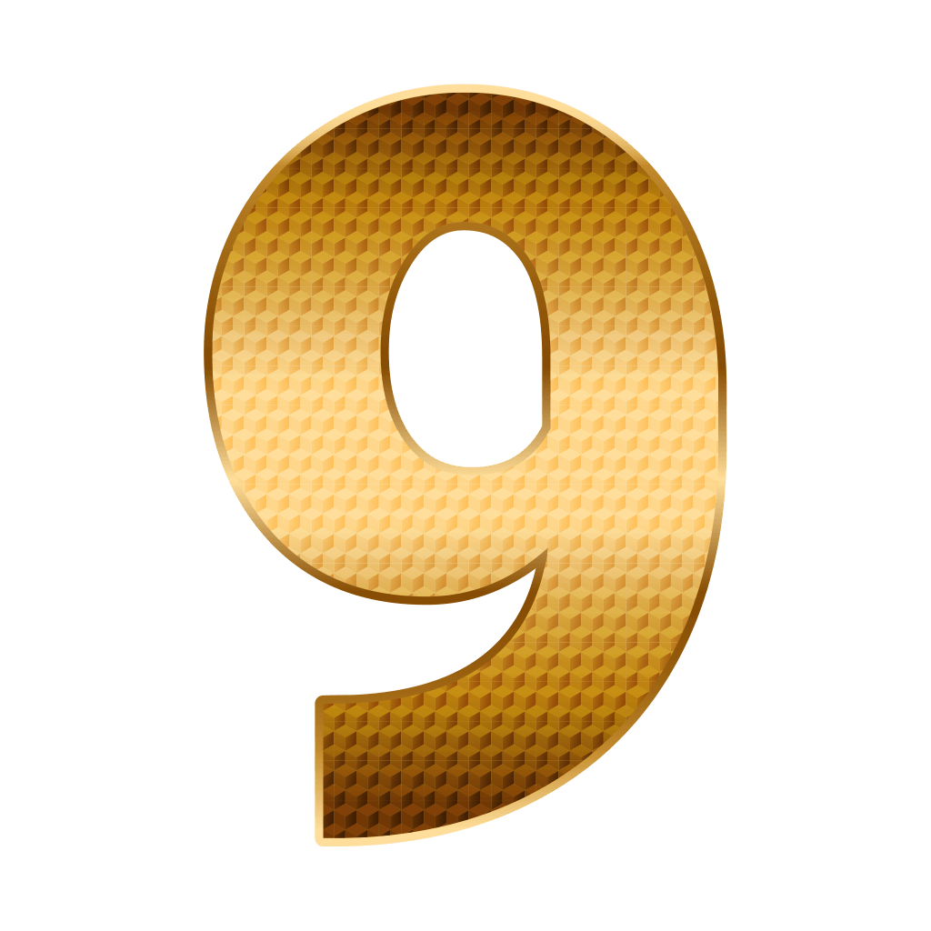 Number Gold Transparent PNG Image