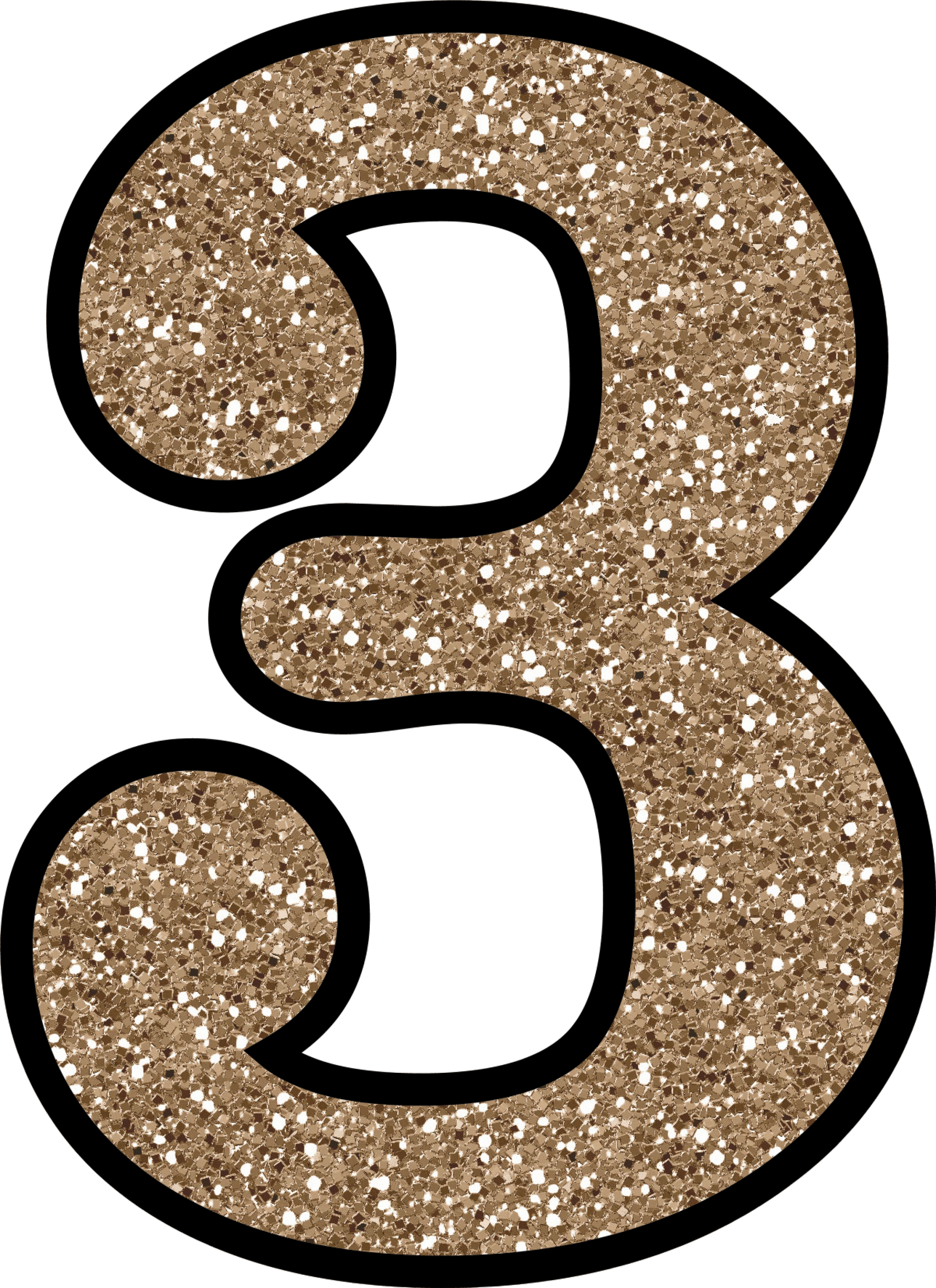 Glitter Number Transparent PNG Image