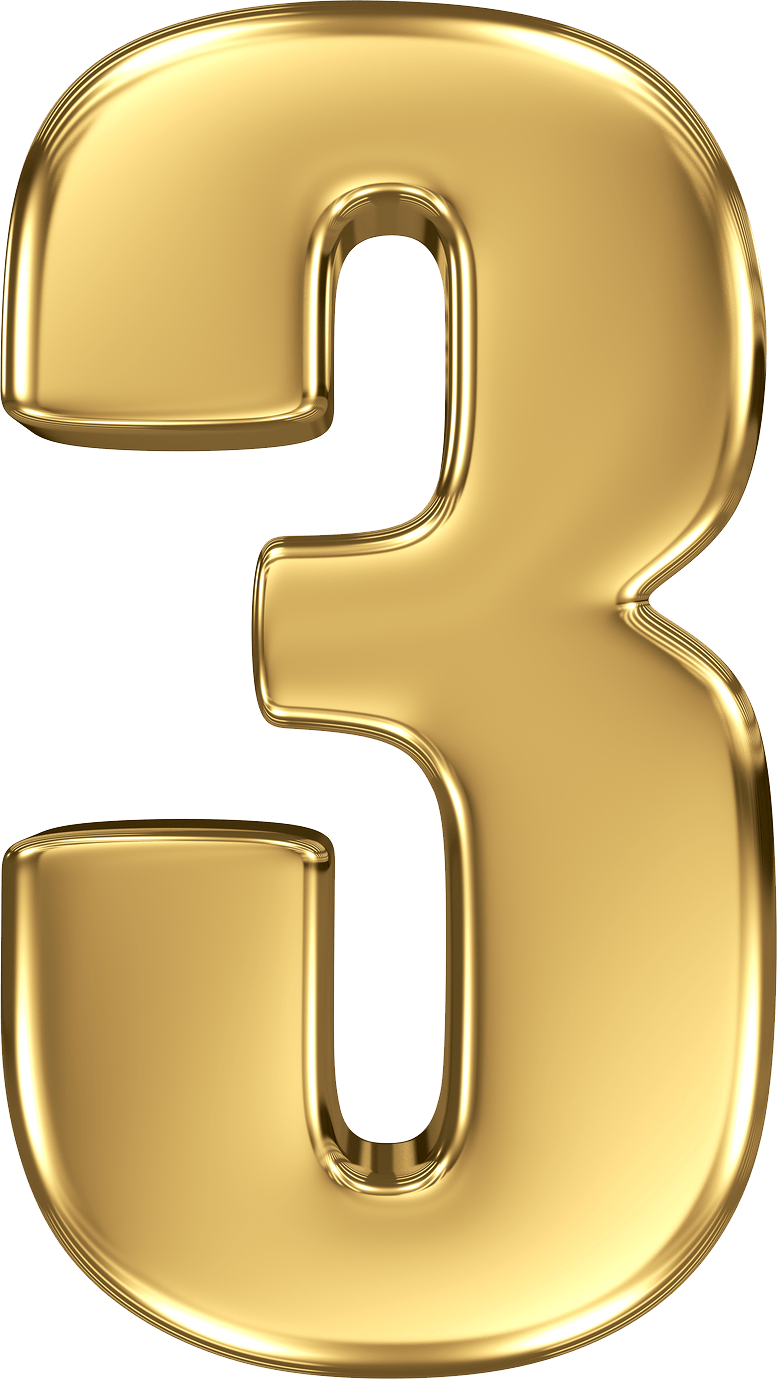 3 Number Transparent PNG Image