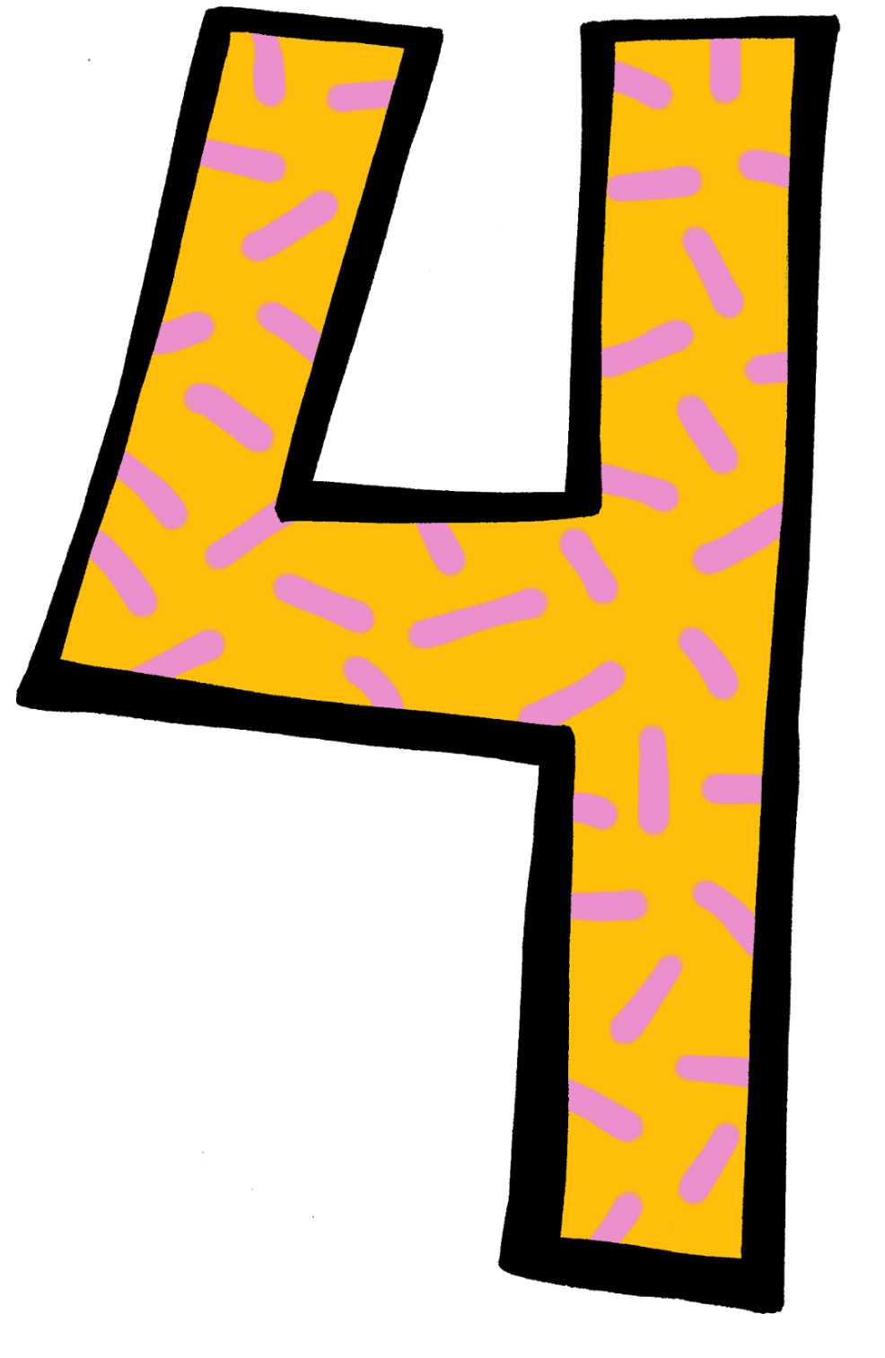 4 Number Transparent PNG Image