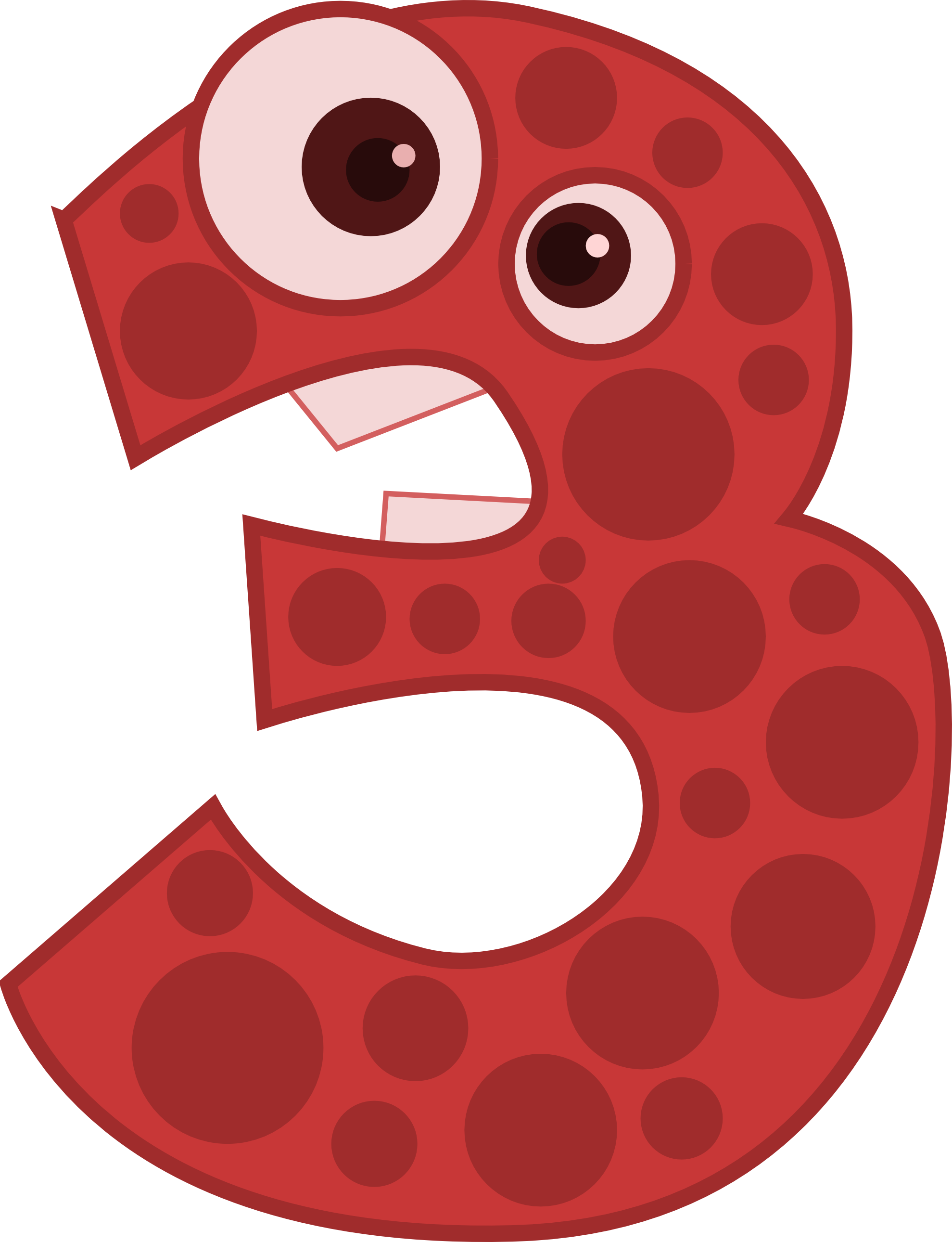 3 Number Transparent PNG Image
